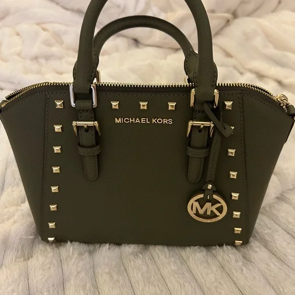 Michael Kors Dark Green Studded with Gold - Picture 2 of 5